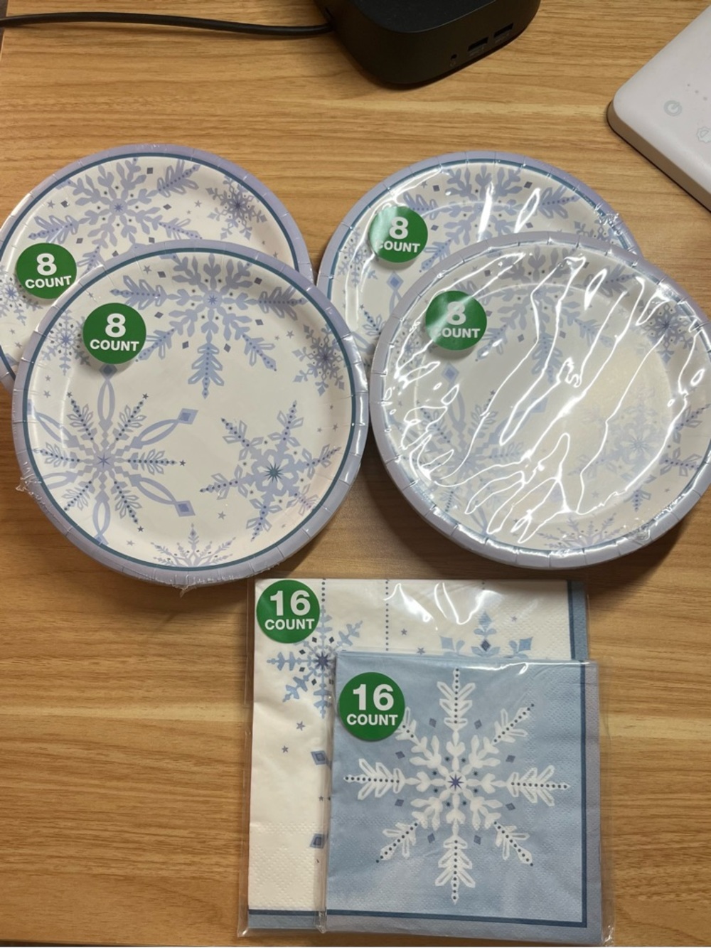 Target Blue and White Snowflake Paper Plates & Napkins Party Pack
